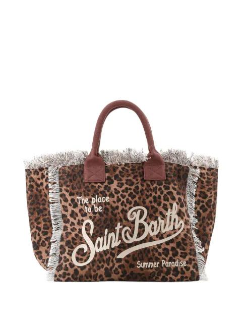 Vanity leopard-print frayed tote bag by MC2 SAINT BARTH