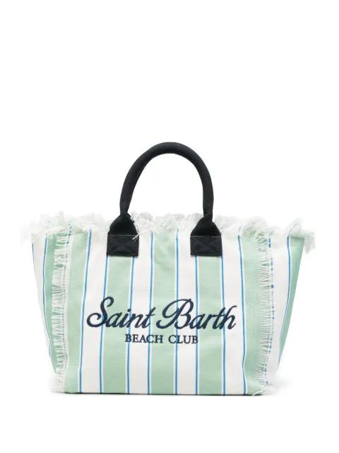 Vanity striped frayed-edge tote bag by MC2 SAINT BARTH
