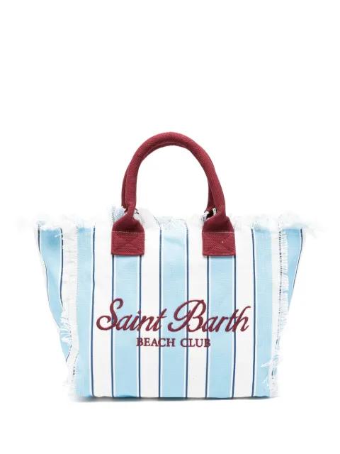 Vanity striped frayed tote bag by MC2 SAINT BARTH
