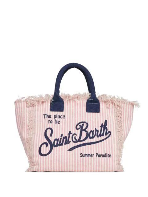 Vanity striped frayed tote bag by MC2 SAINT BARTH