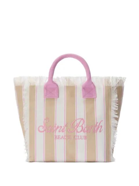 Vanity striped fringed tote bag by MC2 SAINT BARTH