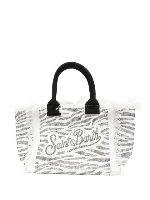Vanity zebra-print rhinestone-embellished tote bag by MC2 SAINT BARTH