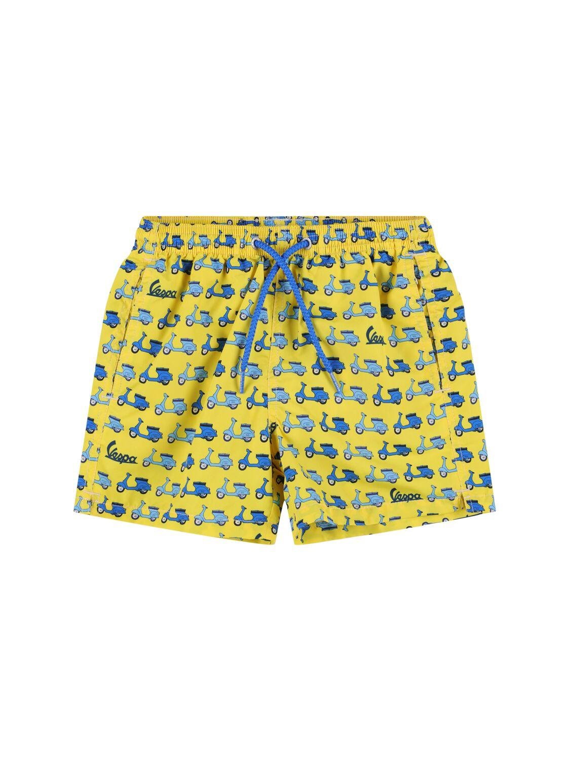 Vespa Print Nylon Swim Shorts by MC2 SAINT BARTH