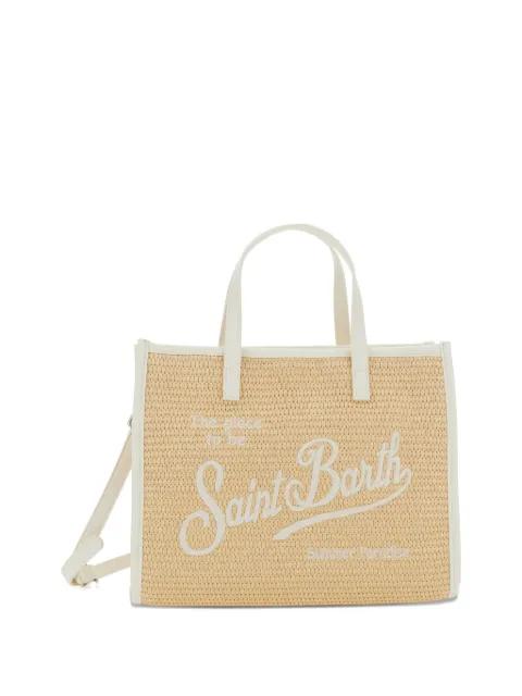 Vivian logo-embroidered woven tote bag by MC2 SAINT BARTH