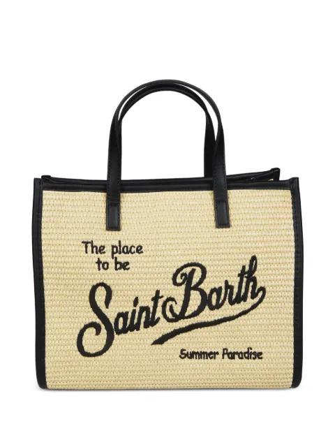 Vivian mid straw embroidered tote bag by MC2 SAINT BARTH