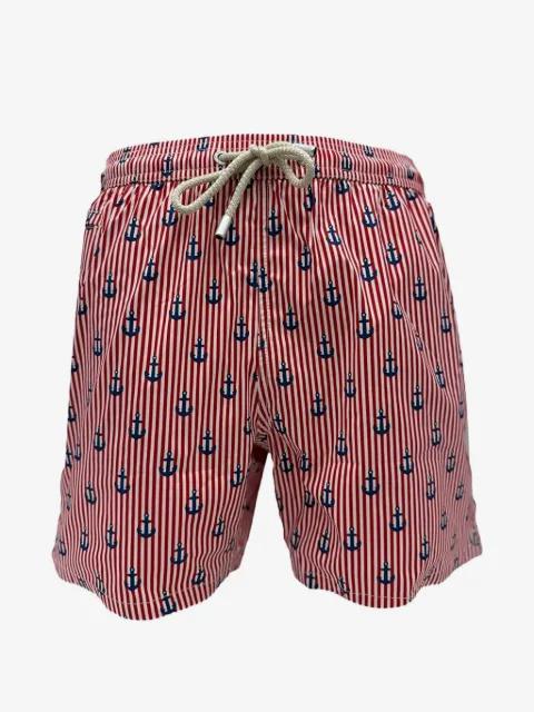 anchor-print striped swim shorts by MC2 SAINT BARTH