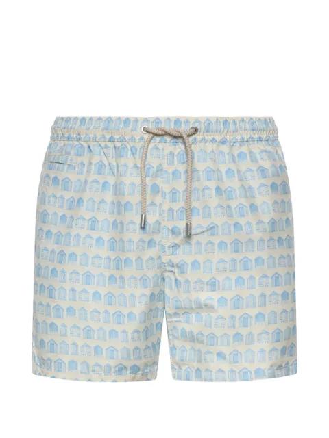 beach-hut print swim shorts by MC2 SAINT BARTH