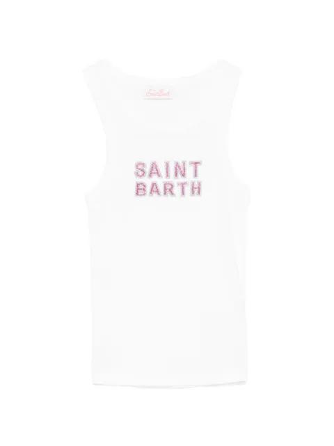 bead-embellished ribbed tank top by MC2 SAINT BARTH