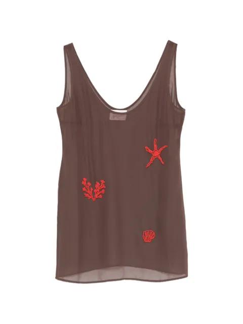 bead-embellished semi-sheer mini dress by MC2 SAINT BARTH