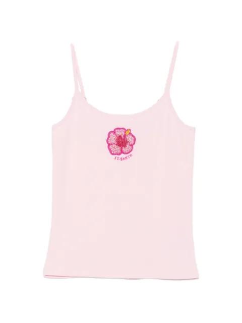 bead-embroidered ribbed top by MC2 SAINT BARTH