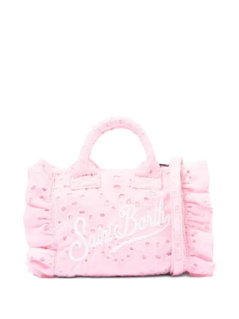 broderie-anglaise ruffled tote bag by MC2 SAINT BARTH