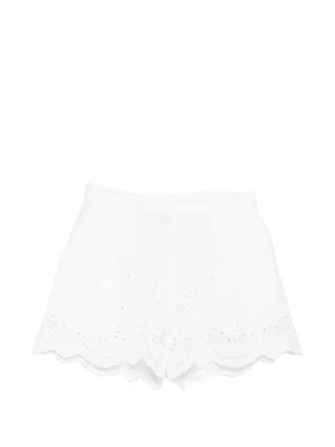 broderie-anglaise scalloped-hem shorts by MC2 SAINT BARTH