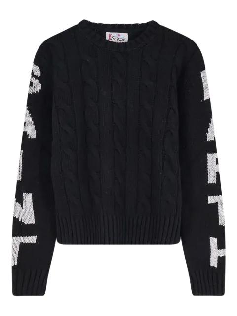 cable-knit logo sweater by MC2 SAINT BARTH
