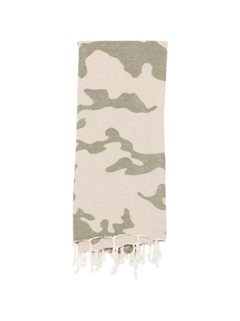 camouflage-pattern fringed beach towel by MC2 SAINT BARTH