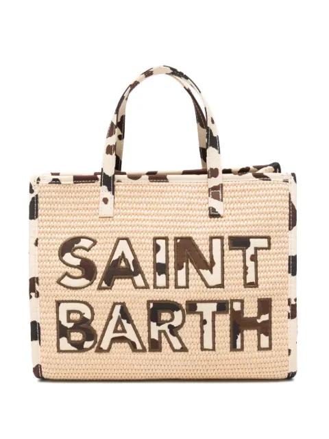 cow-print logo-patch tote bag by MC2 SAINT BARTH