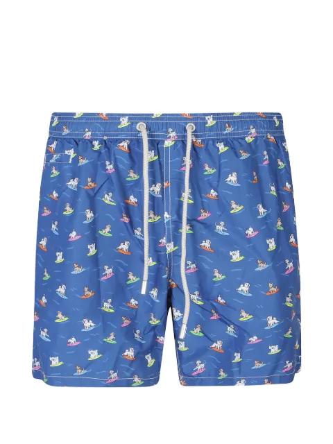 dog print swimming shorts by MC2 SAINT BARTH