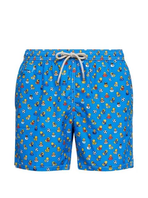 ducky-soccer-print drawstring swim shorts by MC2 SAINT BARTH