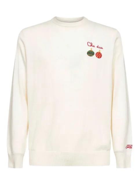 embroidered-details crew-neck sweater by MC2 SAINT BARTH