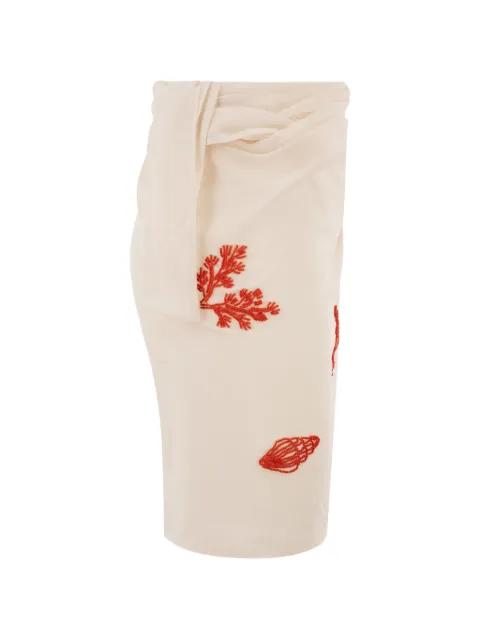 embroidered mid wrap skirt by MC2 SAINT BARTH