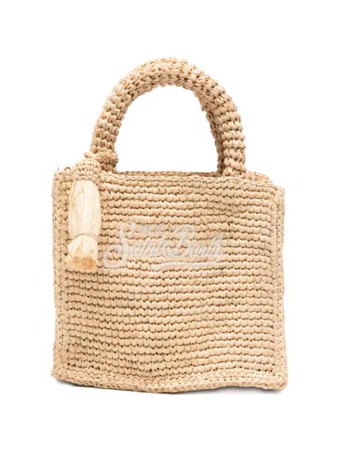 embroidered raffia tote bag by MC2 SAINT BARTH