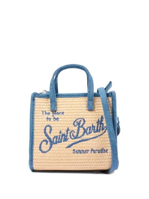 embroidered straw bag by MC2 SAINT BARTH