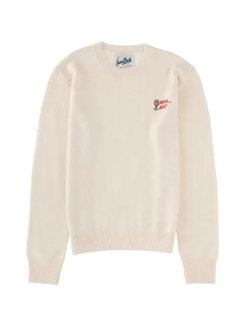 embroidery crew neck sweater by MC2 SAINT BARTH