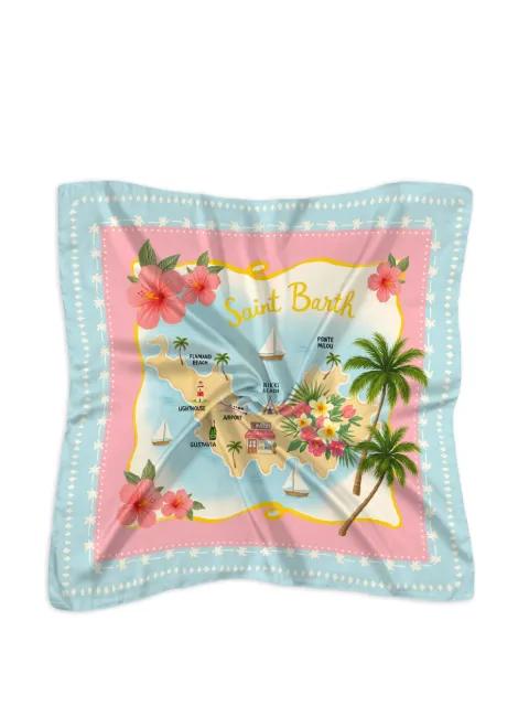 floral map scarf by MC2 SAINT BARTH