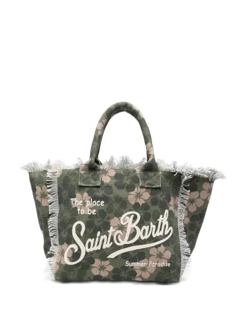 floral-print frayed tote bag by MC2 SAINT BARTH
