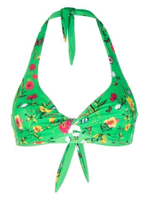 floral-print twist bikini top by MC2 SAINT BARTH