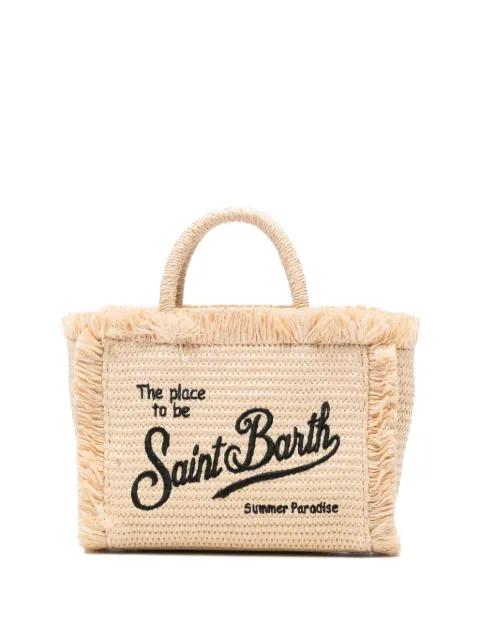 frayed-detail mini bag by MC2 SAINT BARTH