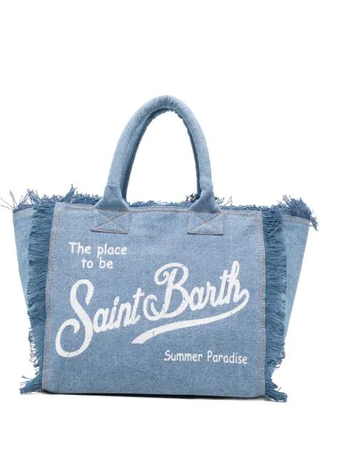 frayed-detail tote bag by MC2 SAINT BARTH