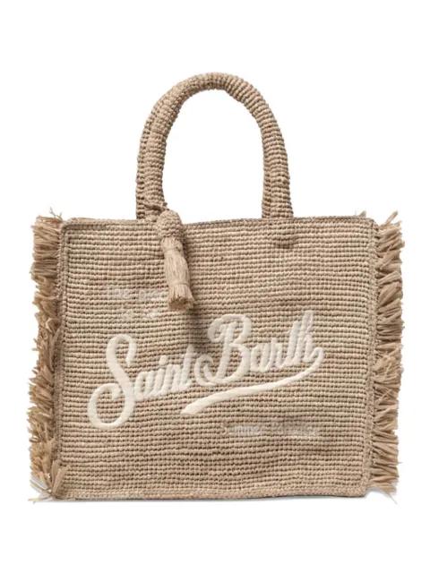 fringed logo-embroidered tote bag by MC2 SAINT BARTH