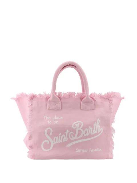 fringed logo-print shoulder bag by MC2 SAINT BARTH