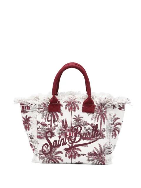 fringed printed tote bag by MC2 SAINT BARTH