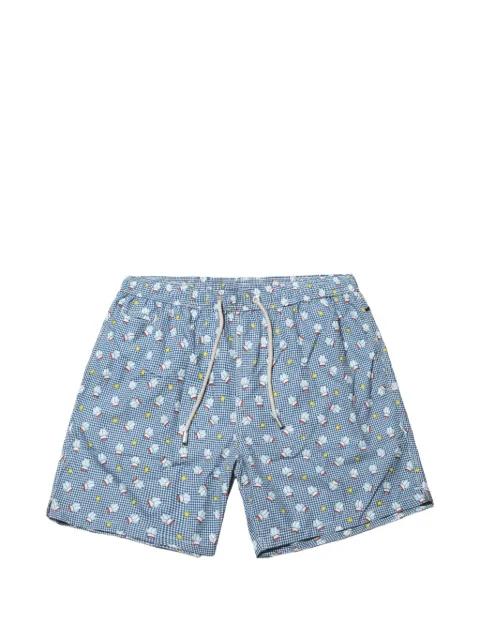 gingham-print drawstring-waist swim shorts by MC2 SAINT BARTH
