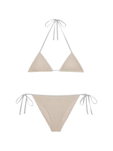 glitter-effect triangle bikini by MC2 SAINT BARTH
