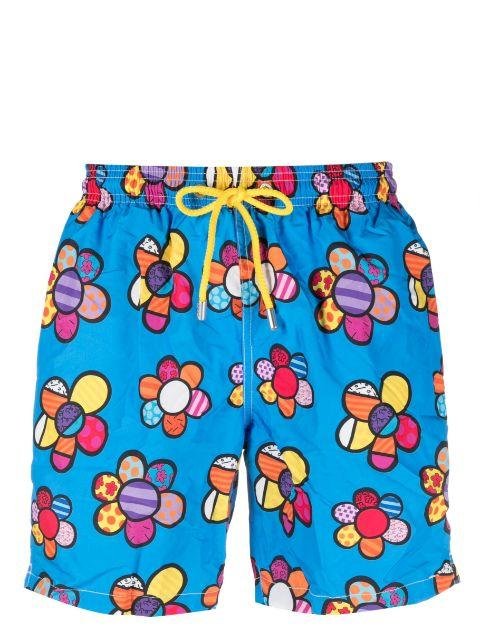 graphic flower-print swimming shorts by MC2 SAINT BARTH