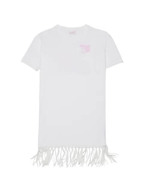 graphic-print fringe-trimmed mini dress by MC2 SAINT BARTH