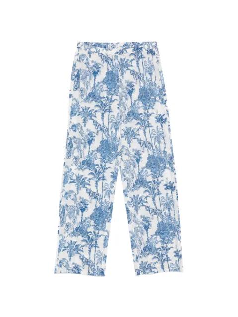 jungle-print palazzo pants by MC2 SAINT BARTH