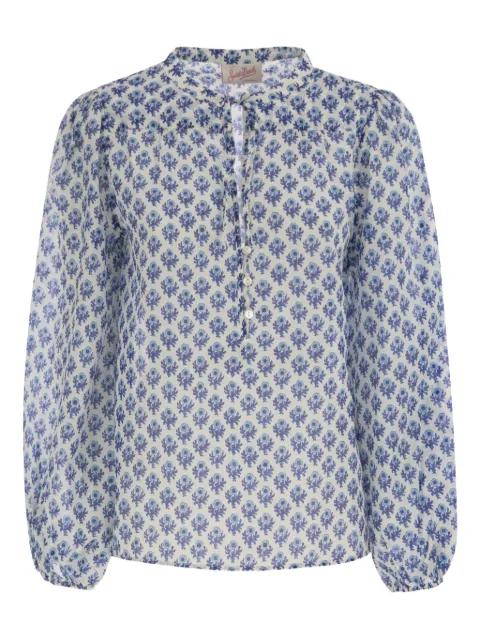lace-fastening floral-pattern harper blouse by MC2 SAINT BARTH