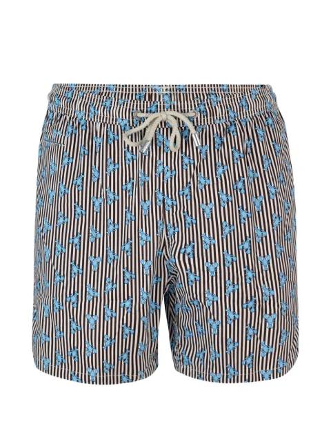 lobster-print striped swim shorts by MC2 SAINT BARTH