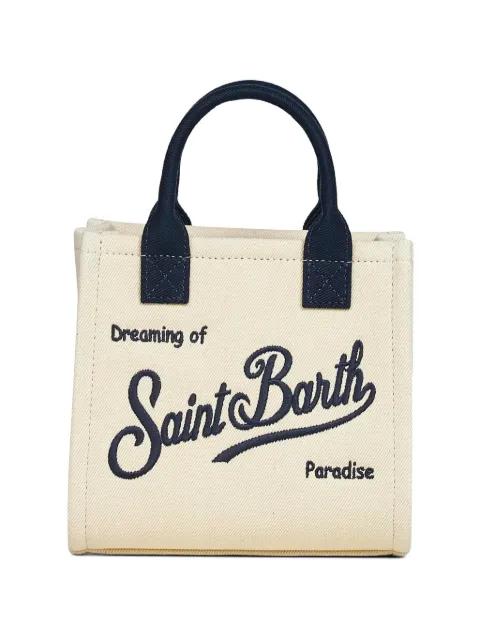 logo-embroidered canvas tote bag by MC2 SAINT BARTH