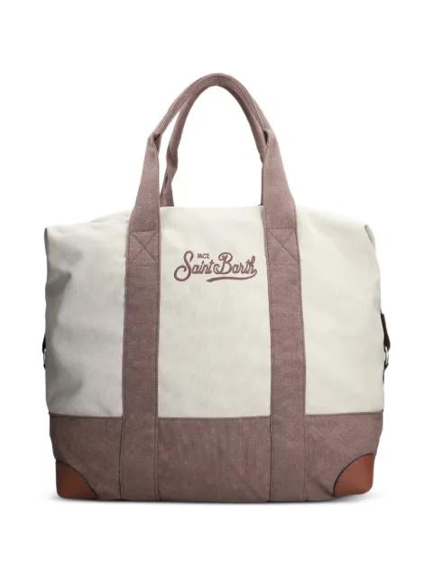 logo-embroidered canvas tote bag by MC2 SAINT BARTH