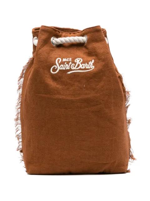 logo-embroidered frayed backpack by MC2 SAINT BARTH