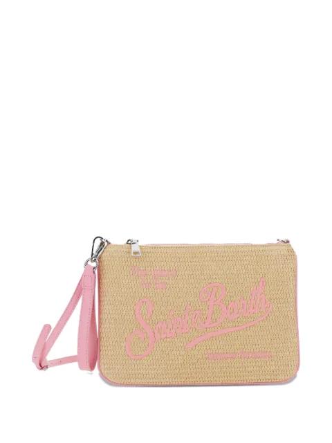 logo-embroidered woven clutch bag by MC2 SAINT BARTH