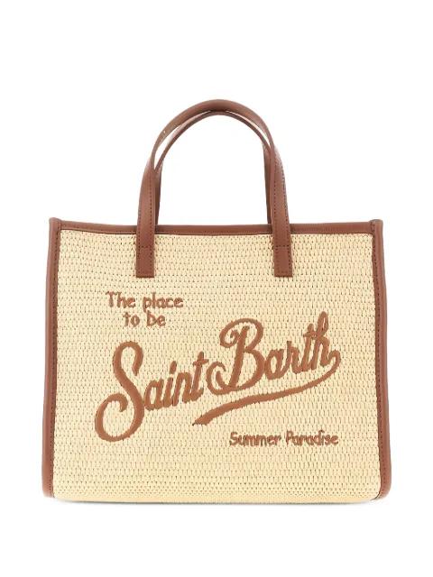logo-embroidered woven shoulder bag by MC2 SAINT BARTH