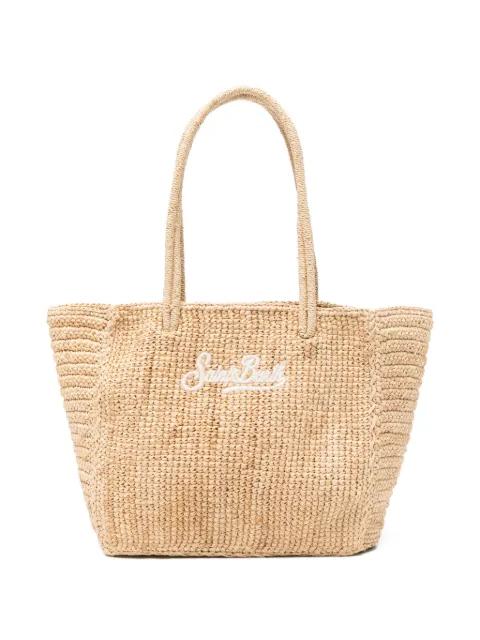 logo-embroidered woven tote bag by MC2 SAINT BARTH