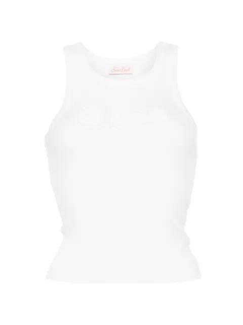 logo-patch ribbed tank top by MC2 SAINT BARTH