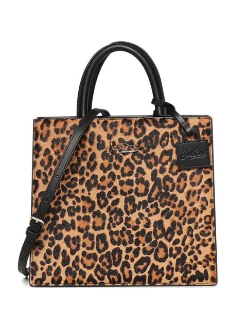 medium leopard-print leather tote bag by MC2 SAINT BARTH