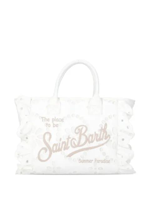 medium logo-embroidered ruffled tote bag by MC2 SAINT BARTH
